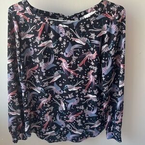 Loft peacock long-sleeved blouse